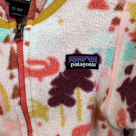 12-18m Patagonia Kids' Fleece Jacket with Colorful Print - Picture 4 of 4